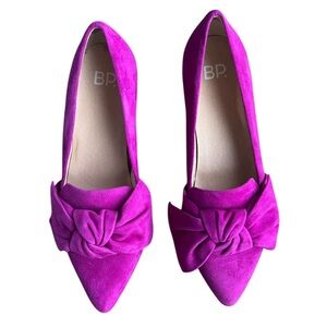 BP Kari bow loafer fuchsia suede leather Women’s 5.5 NEW
